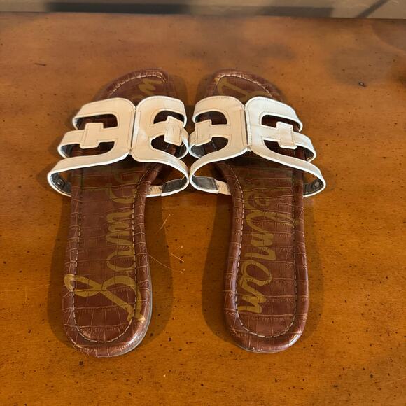 Sam Edelman Bay Cutout Slide Sandals – White Leather, Size 10 - Picture 4 of 10